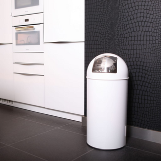 EKO Waste Bin with Push Lid 40 L White - Giant Lobelia