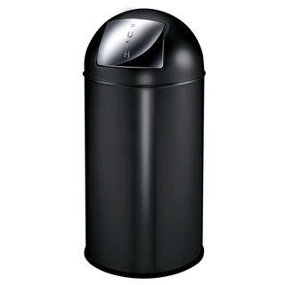 EKO Waste Bin with Push Lid 40 L Matte Black - Giant Lobelia