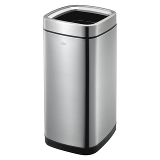 EKO Open Top Waste Bin Laguna 35 L Matte Silver - Giant Lobelia