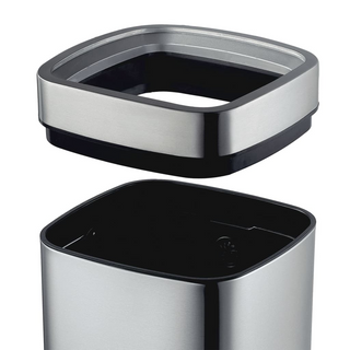 EKO Open Top Waste Bin Laguna 35 L Matte Silver - Giant Lobelia