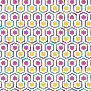 Noordwand Good Vibes Wallpaper Hexagon Pattern Pink and Yellow - Giant Lobelia