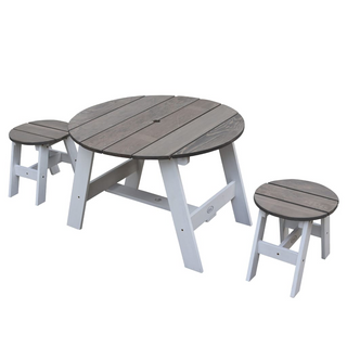 AXI 3 Piece Children Picnic Table Set Grey and White - Giant Lobelia