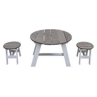 AXI 3 Piece Children Picnic Table Set Grey and White - Giant Lobelia