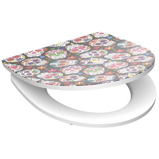 SCHÜTTE Duroplast High Gloss Toilet Seat with Soft-Close CRAZY SKULL - Giant Lobelia