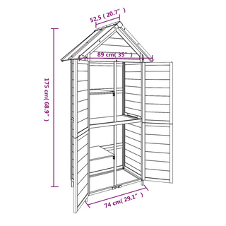 vidaXL Garden Tool Shed Brown 89x52.5x175 cm Solid Wood Pine - Giant Lobelia