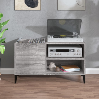 Record Cabinet Grey Sonoma 84.5x38x48 cm Engineered Wood - Giant Lobelia