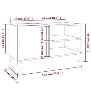 Record Cabinet Grey Sonoma 84.5x38x48 cm Engineered Wood - Giant Lobelia