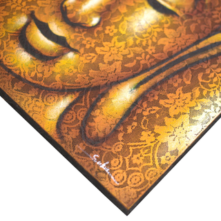 Buddha Painting - Gold Brocade Detail - Giant Lobelia