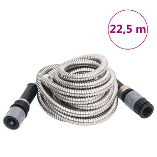 Garden Hose with Spray Nozzle Silver 0.6" 22.5 m Stainless Steel - Giant Lobelia