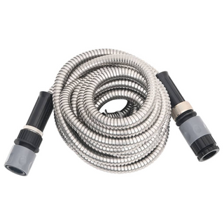 Garden Hose with Spray Nozzle Silver 0.6" 22.5 m Stainless Steel - Giant Lobelia