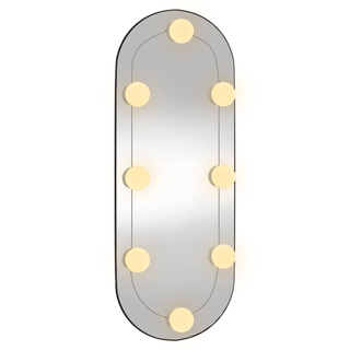 vidaXL Wall Mirror with LED Lights 20x50 cm Glass Oval - Giant Lobelia