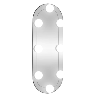 vidaXL Wall Mirror with LED Lights 15x40 cm Glass Oval - Giant Lobelia