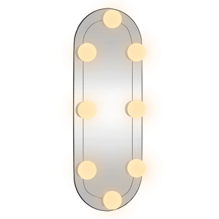 vidaXL Wall Mirror with LED Lights 15x40 cm Glass Oval - Giant Lobelia