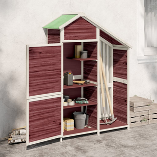 vidaXL Garden Tool Shed Mocha 120x53.5x170 cm Solid Wood Pine - Giant Lobelia