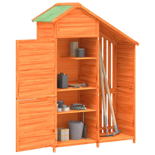 vidaXL Garden Tool Shed Brown 120x53.5x170 cm Solid Wood Pine - Giant Lobelia