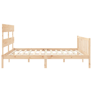 Bed Frame with Headboard Super King Size Solid Wood - Giant Lobelia