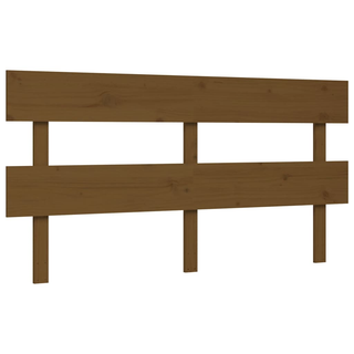 Bed Frame with Headboard Honey Brown King Size Solid Wood - Giant Lobelia