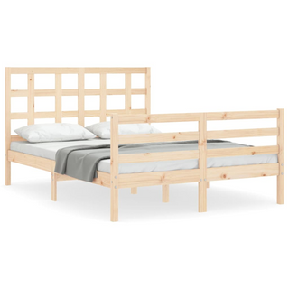 Bed Frame with Headboard 120x200 cm Solid Wood - Giant Lobelia