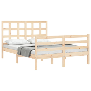 Bed Frame with Headboard 120x200 cm Solid Wood - Giant Lobelia