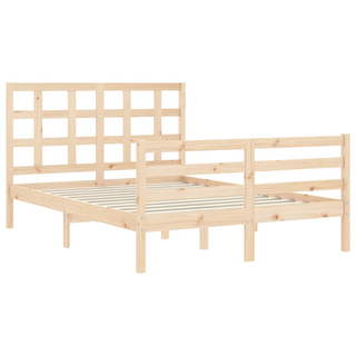 Bed Frame with Headboard 120x200 cm Solid Wood - Giant Lobelia