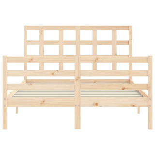 Bed Frame with Headboard 120x200 cm Solid Wood - Giant Lobelia