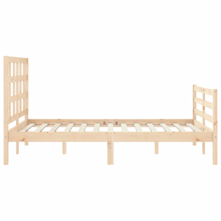 Bed Frame with Headboard 120x200 cm Solid Wood - Giant Lobelia