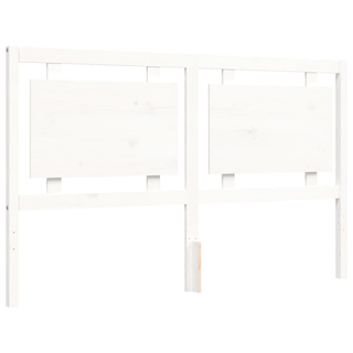 Bed Frame with Headboard White 160x200 cm Solid Wood - Giant Lobelia