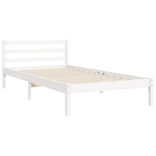 Bed Frame with Headboard White 90x200 cm Solid Wood - Giant Lobelia