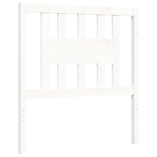 Bed Frame with Headboard White 90x200 cm Solid Wood - Giant Lobelia