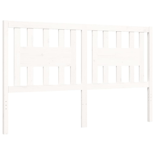 Bed Frame with Headboard White 160x200 cm Solid Wood - Giant Lobelia