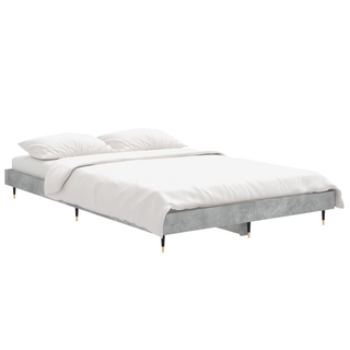 Bed Frame Concrete Grey 120x190 cm 4FT Small Double Engineered Wood - Giant Lobelia