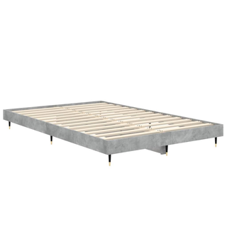 Bed Frame Concrete Grey 120x190 cm 4FT Small Double Engineered Wood - Giant Lobelia