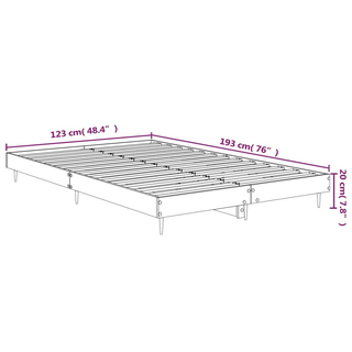 Bed Frame Concrete Grey 120x190 cm 4FT Small Double Engineered Wood - Giant Lobelia