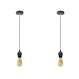 2Pack Grey Pendant Light,E27 Lamp Holder Ceiling Hanging Light,PVC Cable~4231 - Giant Lobelia