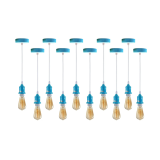 10 Pack Industrial Pendant Light Fitting,Lamp Holder Ceiling Hanging Light~4271 - Giant Lobelia