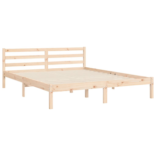 Bed Frame with Headboard King Size Solid Wood - Giant Lobelia