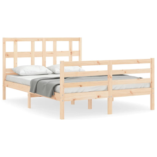 Bed Frame with Headboard 120x200 cm Solid Wood - Giant Lobelia