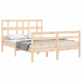 Bed Frame with Headboard 120x200 cm Solid Wood - Giant Lobelia