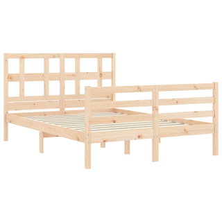 Bed Frame with Headboard 120x200 cm Solid Wood - Giant Lobelia