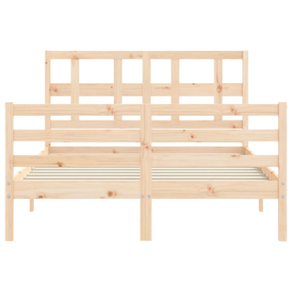 Bed Frame with Headboard 120x200 cm Solid Wood - Giant Lobelia