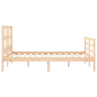 Bed Frame with Headboard 120x200 cm Solid Wood - Giant Lobelia