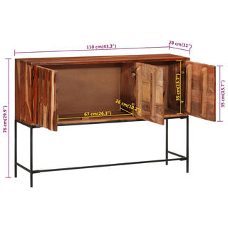 vidaXL Sideboard 110x28x76 cm Solid Wood Acacia - Giant Lobelia