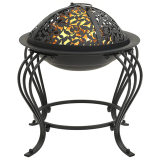 vidaXL Fire Pit with Poker 49 cm Steel - Giant Lobelia