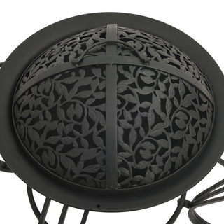 vidaXL Fire Pit with Poker 49 cm Steel - Giant Lobelia