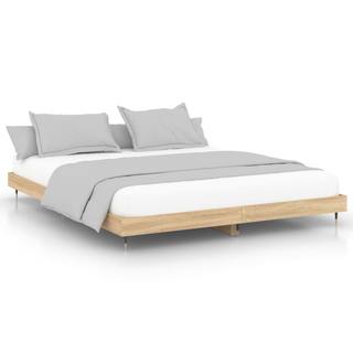 Bed Frame Sonoma Oak 200x200 cm Engineered Wood - Giant Lobelia