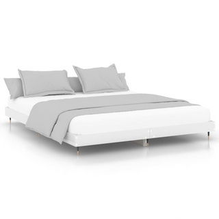 Bed Frame High Gloss White 200x200 cm Engineered Wood - Giant Lobelia