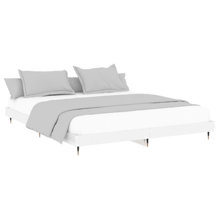 Bed Frame High Gloss White 200x200 cm Engineered Wood - Giant Lobelia