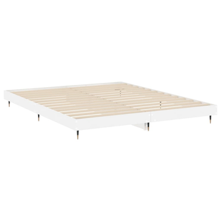 Bed Frame High Gloss White 200x200 cm Engineered Wood - Giant Lobelia