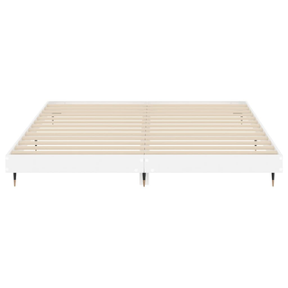 Bed Frame High Gloss White 200x200 cm Engineered Wood - Giant Lobelia