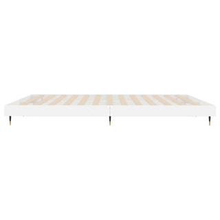 Bed Frame High Gloss White 200x200 cm Engineered Wood - Giant Lobelia